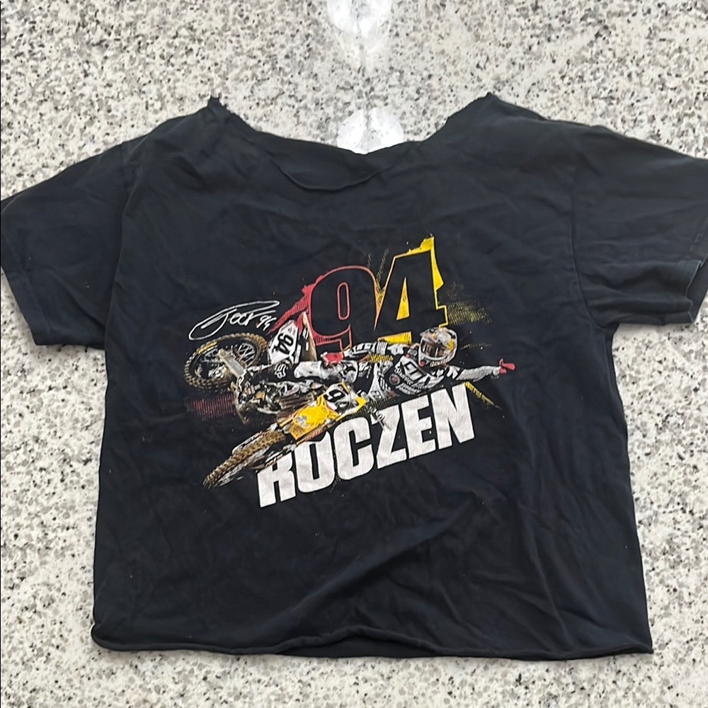 Ken Roczen super cross Black Graphic cropped T-Shirt